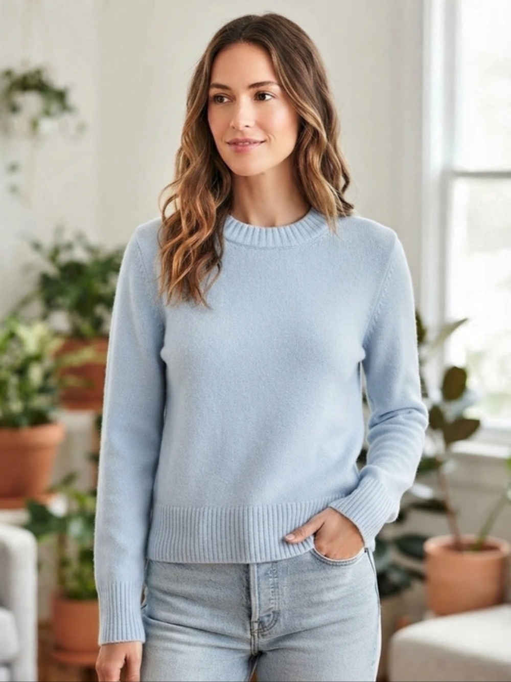 a new day Crew Neck Pullover Sweater Crewneck Sweater in Blue Size XS
